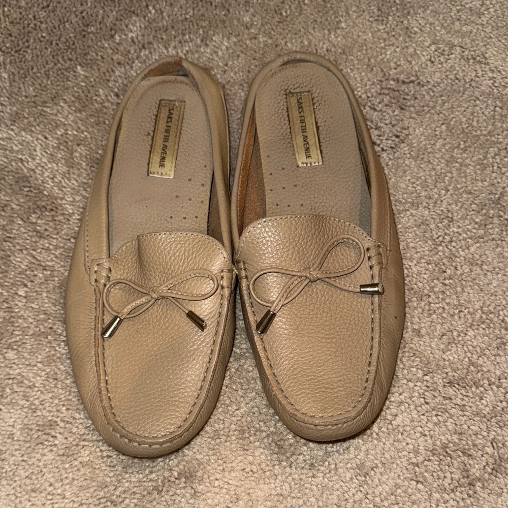 Women's Tan Leather Loafers Saks Fifth Avenue
